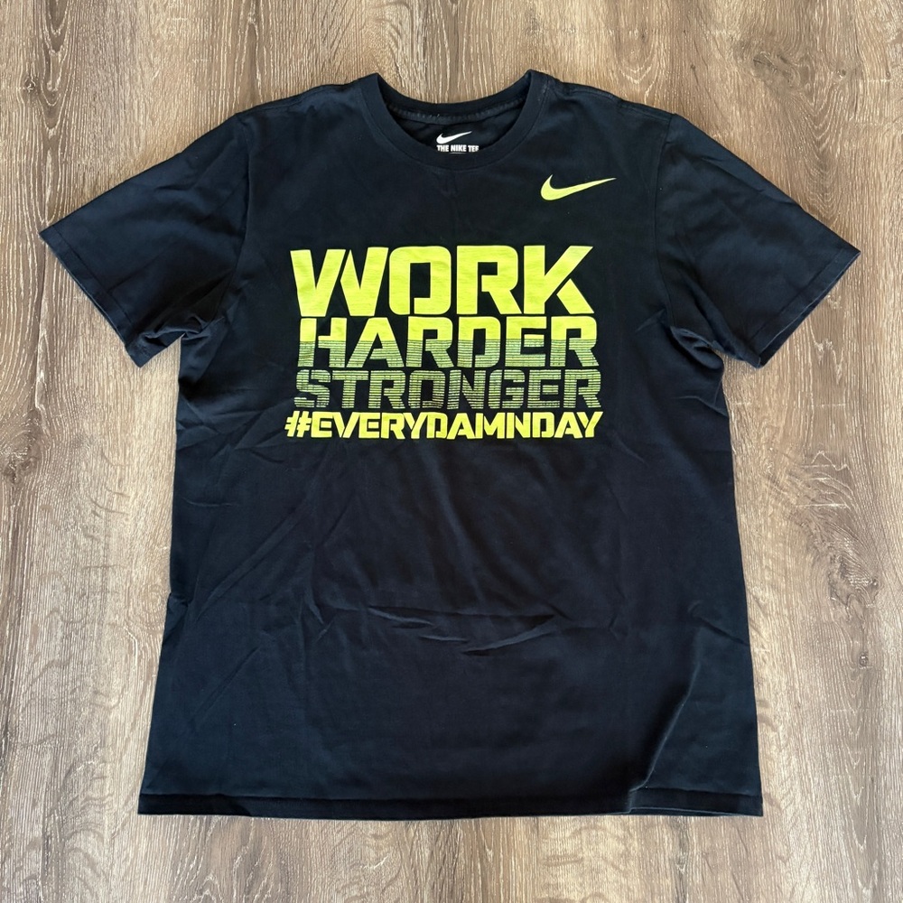 Nike Work Harder Stronger Everyday Black & Neon Tee